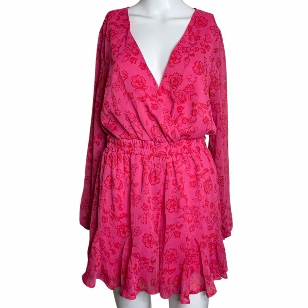 MiAmi Elegant Pink Floral Romper Medium